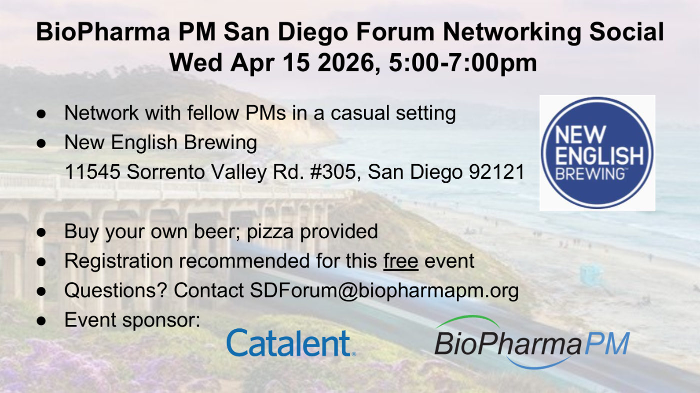 BioPharma PM San Diego Forum Networking Social