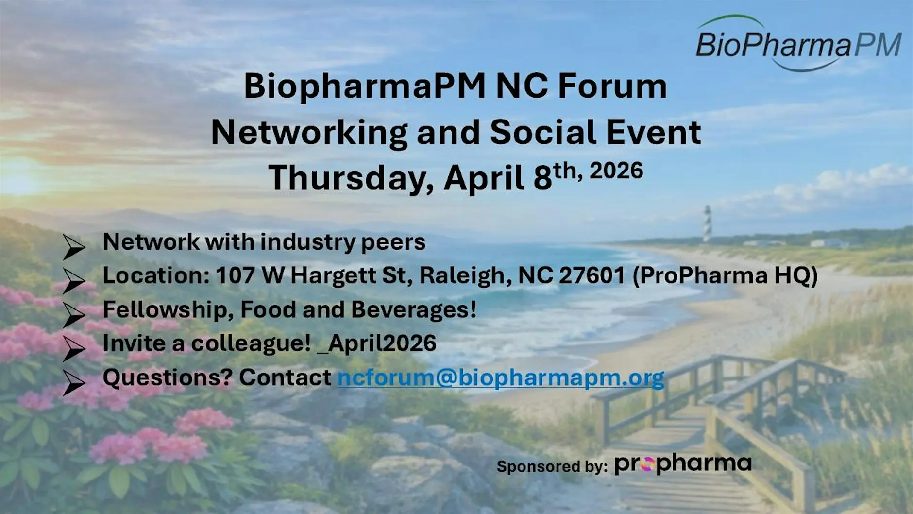 BioPharmaPM NC Forum Networking Meeting